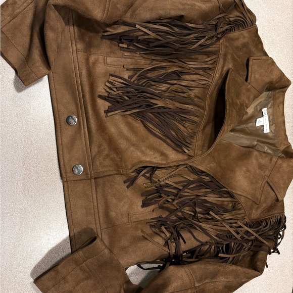 Cato Brown Fringe Women's Jacket - Picture 6 of 11